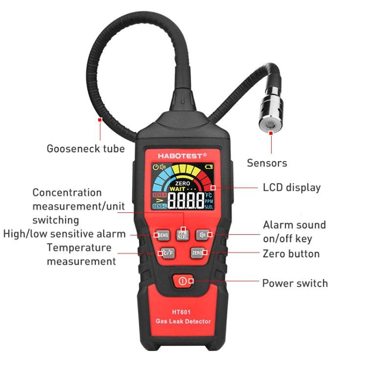 HABOTESA HT601B Combustible Gas Detector Thousand Battery Model with Numerical Display - Consumer Electronics by buy2fix | Online Shopping UK | buy2fix