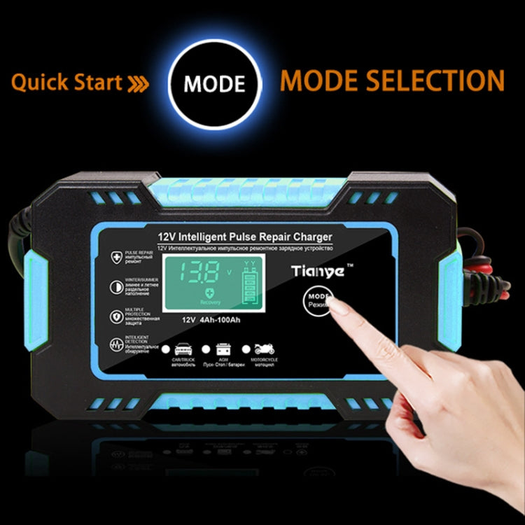 Motorcycle / Car Battery Smart Charger with LCD Creen, Plug Type:AU Plug(Blue) - In Car by buy2fix | Online Shopping UK | buy2fix