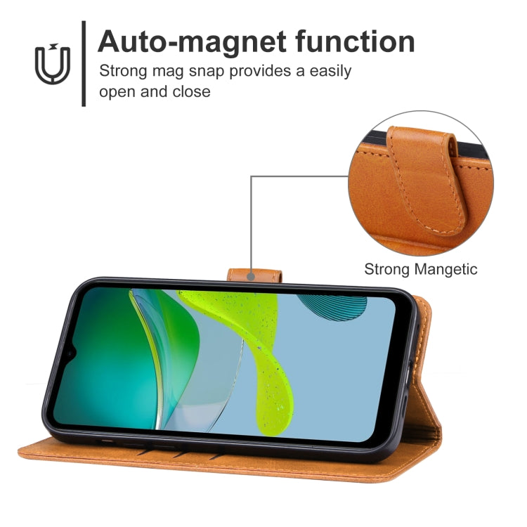 For Motorola Moto E13 Leather Phone Case(Brown) - Motorola Cases by buy2fix | Online Shopping UK | buy2fix