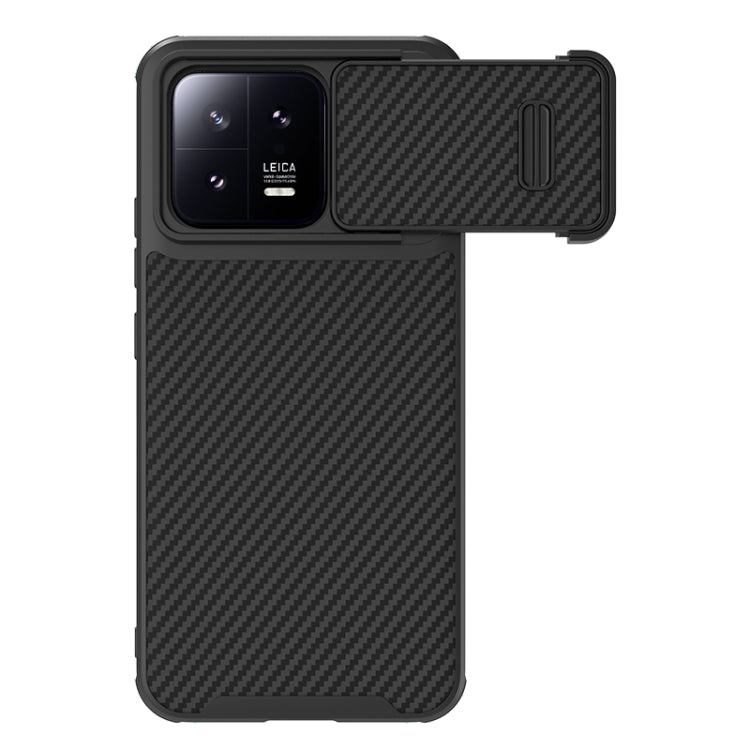 For Xiaomi 13 NILLKIN Synthetic Fiber Camshield Phone Case(Black) - 13 Cases by NILLKIN | Online Shopping UK | buy2fix