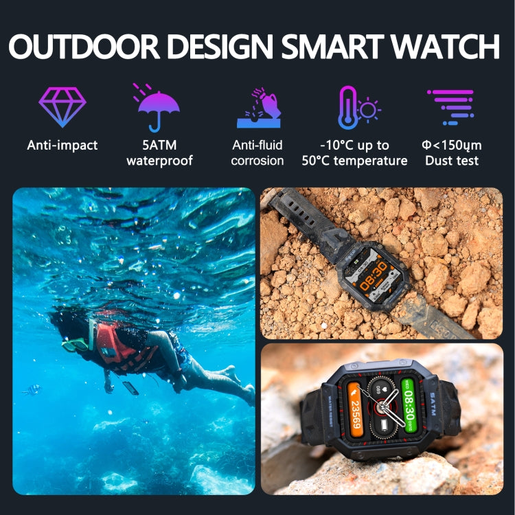 PG333 1.91 inch Waterproof Smart Sports Watch Support Heart Rate Monitoring / Blood Pressure Monitoring(Green) - Smart Wear by buy2fix | Online Shopping UK | buy2fix