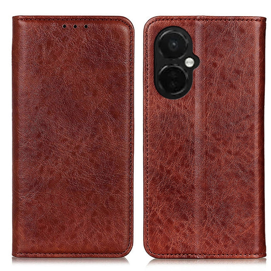 For OnePlus Nord CE 3 Lite Magnetic Crazy Horse Texture Leather Phone Case(Brown) - OnePlus Cases by buy2fix | Online Shopping UK | buy2fix