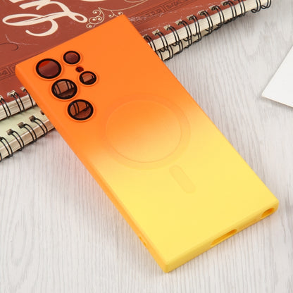 For Samsung Galaxy S23 Ultra 5G Liquid TPU Silicone Gradient MagSafe Phone Case(Orange Yellow) - Galaxy S23 Ultra 5G Cases by buy2fix | Online Shopping UK | buy2fix