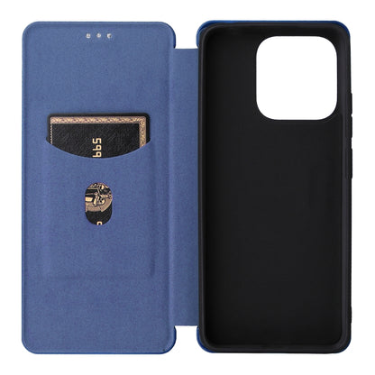 For Xiaomi Redmi 12C Carbon Fiber Texture Flip Leather Phone Case(Blue) - Xiaomi Cases by buy2fix | Online Shopping UK | buy2fix