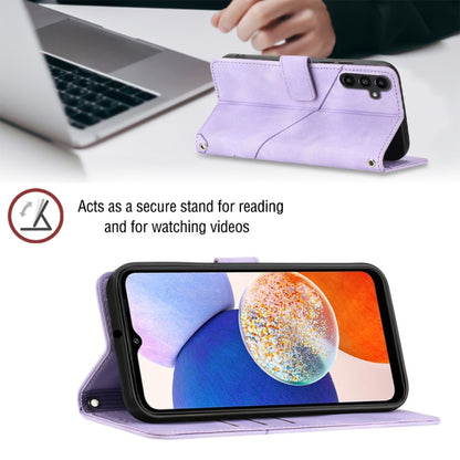 For Samsung Galaxy A14 5G Skin-feel Embossed Leather Phone Case(Light Purple) - Galaxy Phone Cases by buy2fix | Online Shopping UK | buy2fix