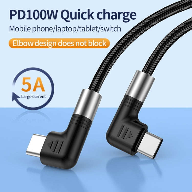 A9 100W USB-C/Type-C to USB-C/Type-C Double Elbow Data Cable, Length:0.5m -  by buy2fix | Online Shopping UK | buy2fix
