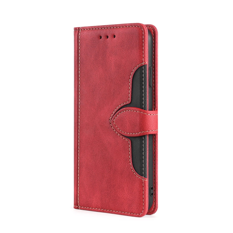 For Xiaomi Redmi 12C 4G Skin Feel Magnetic Buckle Leather Phone Case(Red) - Xiaomi Cases by buy2fix | Online Shopping UK | buy2fix