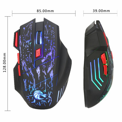 HXSJ H300 7 Keys Flowing Water Crack Colorful Luminous Wired Gaming Mouse(Black) -  by HXSJ | Online Shopping UK | buy2fix