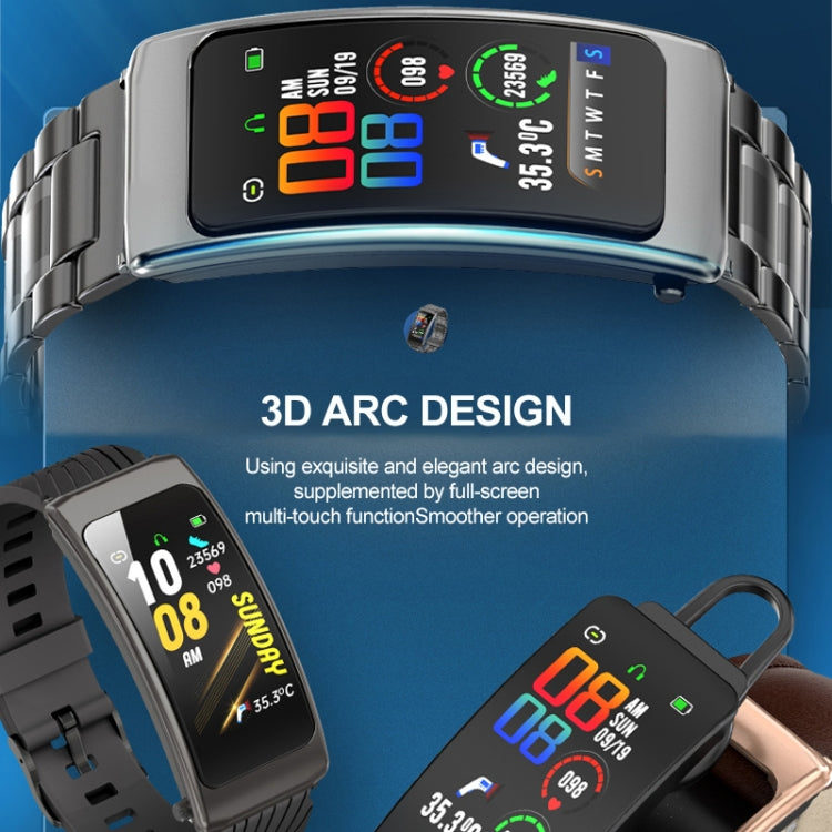 K20 1.14 inch Steel Band Earphone Detachable Life Waterproof Smart Watch Support Bluetooth Call(Rose Gold) - Smart Wear by buy2fix | Online Shopping UK | buy2fix