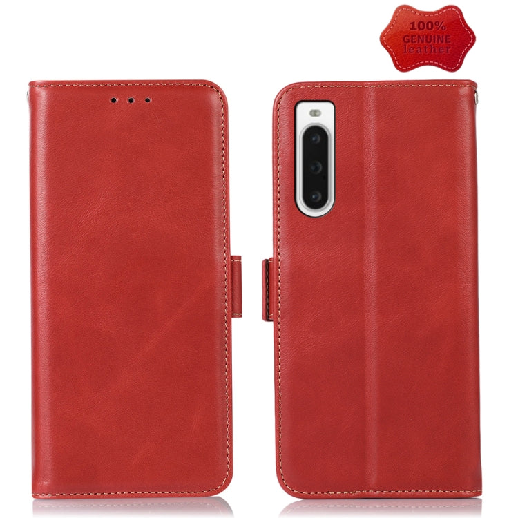 For Sony Xperia 10 V Crazy Horse Top Layer Cowhide Leather Phone Case(Red) - Sony Cases by buy2fix | Online Shopping UK | buy2fix