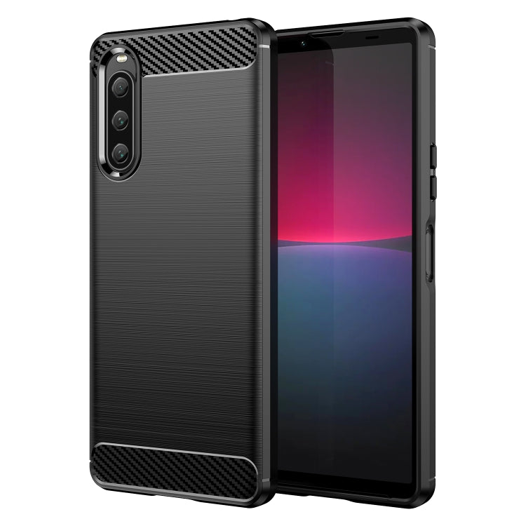 For Sony Xperia 10 V Brushed Texture Carbon Fiber TPU Phone Case(Black) - Sony Cases by buy2fix | Online Shopping UK | buy2fix