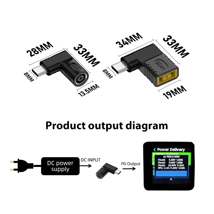 5.5x1.0mm 65W DC Input to USB-C / Type-C PD Power Adapter - Computer & Networking by buy2fix | Online Shopping UK | buy2fix