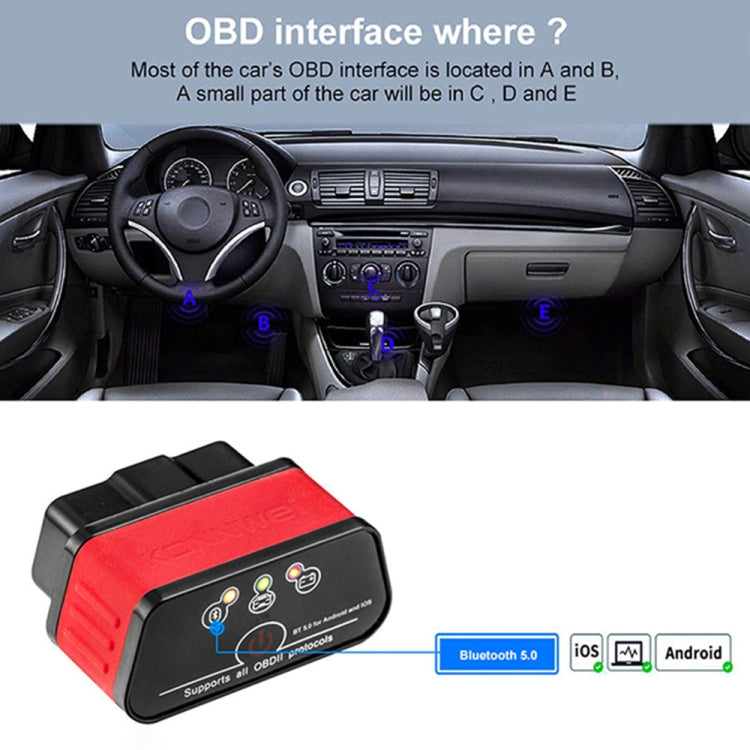 KONNWEI KW903 Bluetooth 5.0 OBD2 Car Fault Diagnostic Scan Tools Support IOS / Android(Black) - In Car by KONNWEI | Online Shopping UK | buy2fix