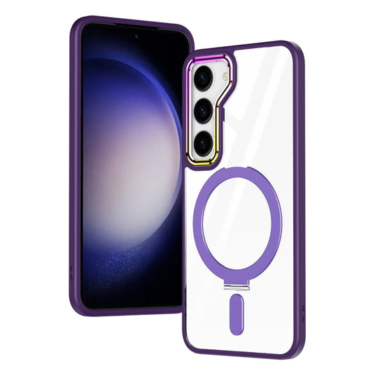 For Samsung Galaxy S23 5G MagSafe Magnetic Invisible Holder Phone Case(Dark Purple) - Galaxy S23 5G Cases by buy2fix | Online Shopping UK | buy2fix