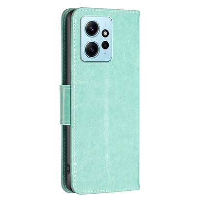 For Xiaomi Redmi Note 12 4G Global Two Butterflies Embossing Leather Phone Case(Green) - Note 12 Cases by buy2fix | Online Shopping UK | buy2fix
