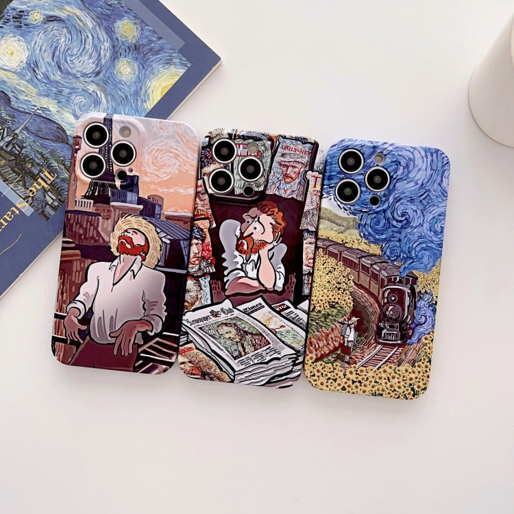 For iPhone 11 Precise Hole Oil Painting Glossy PC Phone Case(Train) - iPhone 11 Cases by buy2fix | Online Shopping UK | buy2fix