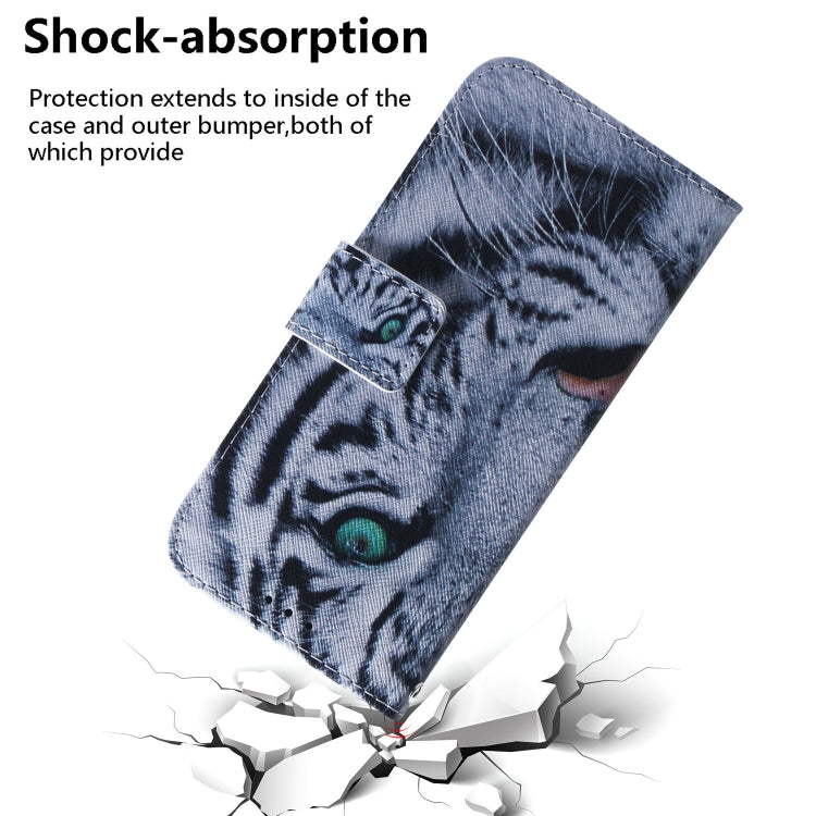 For TCL 408 Coloured Drawing Flip Leather Phone Case(Tiger) - More Brand by buy2fix | Online Shopping UK | buy2fix