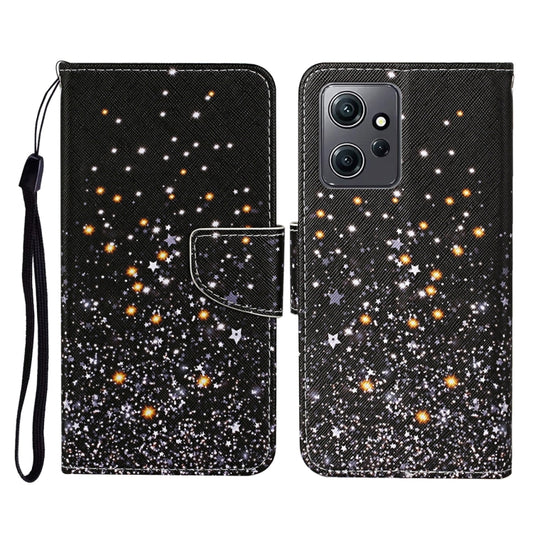 For Xiaomi Redmi Note 12 4G Global Colored Drawing Pattern Flip Leather Phone Case(Black Pentagram) - Note 12 Cases by buy2fix | Online Shopping UK | buy2fix