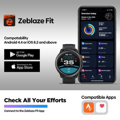 Zeblaze Stratos 2 Lite 1.32 inch IPS Screen 5 ATM Waterproof GPS Smart Watch, Support Heart Rate Monitoring / Sports Mode(Black) - Smart Wear by Zeblaze | Online Shopping UK | buy2fix