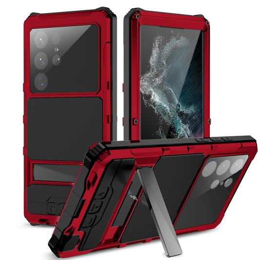 For Samsung Galaxy S22 Ultra 5G R-JUST RJ-56 3rd Gen Life Waterproof Dustproof Shockproof Phone Case(Red) - Galaxy S22 Ultra 5G Cases by R-JUST | Online Shopping UK | buy2fix