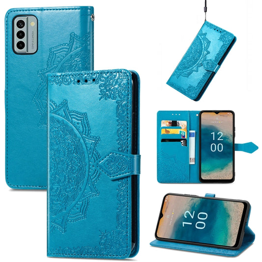 For Nokia G22 Mandala Flower Embossed Leather Phone Case(Blue) - Nokia Cases by buy2fix | Online Shopping UK | buy2fix