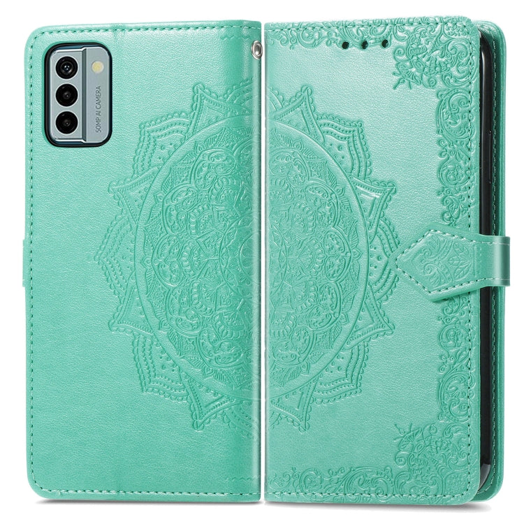 For Nokia G22 Mandala Flower Embossed Leather Phone Case(Green) - Nokia Cases by buy2fix | Online Shopping UK | buy2fix