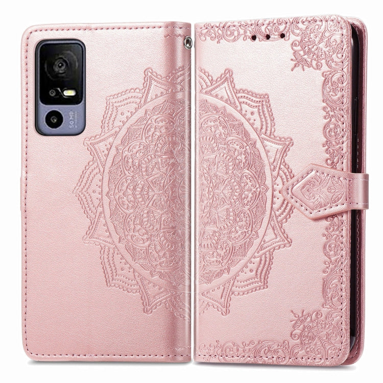 For TCL 40R Mandala Flower Embossed Leather Phone Case(Rose Gold) - More Brand by buy2fix | Online Shopping UK | buy2fix