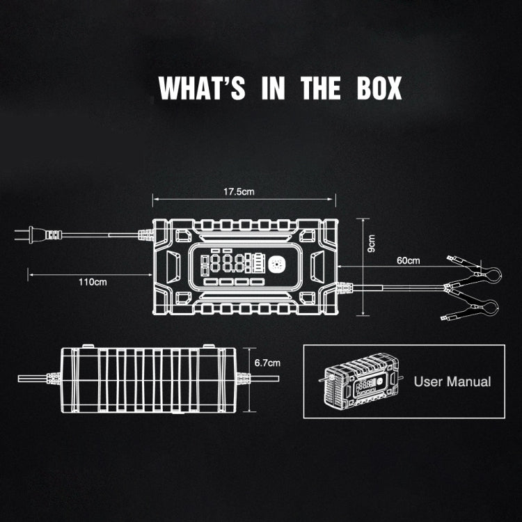 FOXSUR 12V / 24V / 10A Car / Motorcycle Battery Smart Repair Lead-acid Battery Charger, Plug Type:US Plug - In Car by FOXSUR | Online Shopping UK | buy2fix
