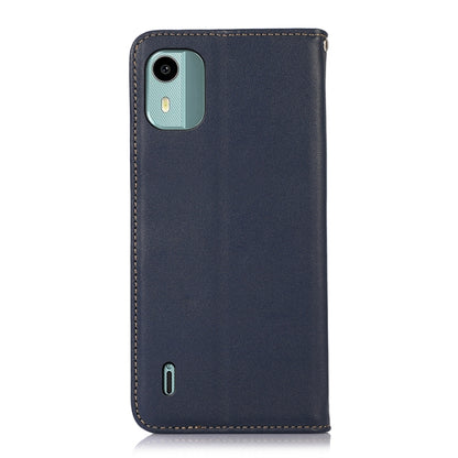 For Nokia C12 4G KHAZNEH Nappa Top Layer Cowhide Leather Phone Case(Blue) - Nokia Cases by buy2fix | Online Shopping UK | buy2fix