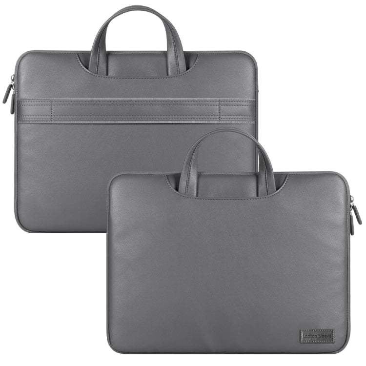 Waterproof PU Laptop Bag Inner Bag, Size:13 / 14 inch(Grey) -  by buy2fix | Online Shopping UK | buy2fix