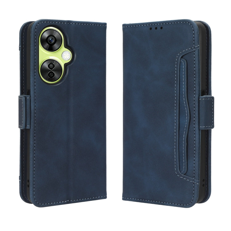 For OnePlus Nord CE 3 Lite Skin Feel Calf Texture Card Slots Leather Phone Case(Blue) - OnePlus Cases by buy2fix | Online Shopping UK | buy2fix