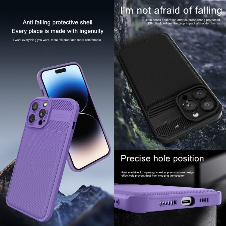 For Xiaomi Redmi Note 12 4G Twill Texture TPU Shockproof Phone Case(Purple) - Note 12 Cases by buy2fix | Online Shopping UK | buy2fix