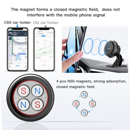 Yesido C60 Car 360 Degree Rotation Magnetic Phone Holder(Black) -  by Yesido | Online Shopping UK | buy2fix