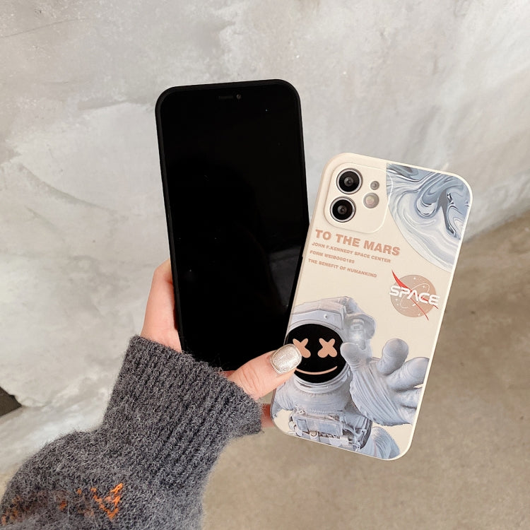 For iPhone XS Martian Astronaut Pattern Shockproof Phone Case(White) - More iPhone Cases by buy2fix | Online Shopping UK | buy2fix