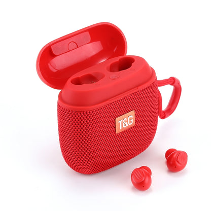 T&G TG809 2 in 1 Portable Outdoor Wireless Speaker & Mini TWS Bluetooth Earbuds(Red) - Mini Speaker by T&G | Online Shopping UK | buy2fix