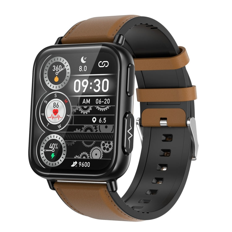 TK10 1.91 inch IP68 Waterproof Leather Band Smart Watch Supports AI Medical Diagnosis/ Blood Oxygen / Body Temperature Monitoring(Brown) - Smart Watches by buy2fix | Online Shopping UK | buy2fix