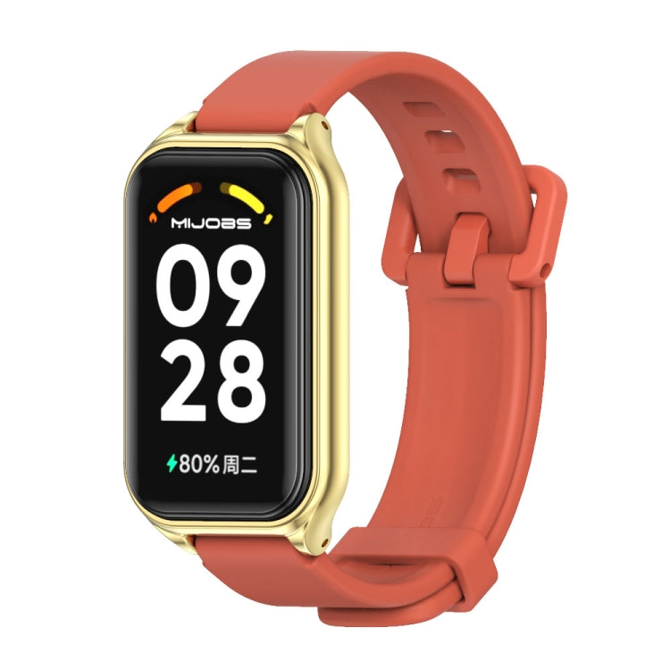 For Redmi Band 2 Mijobs Metal Shell Silicone Watch Band(Orange Gold) - Watch Bands by MIJOBS | Online Shopping UK | buy2fix