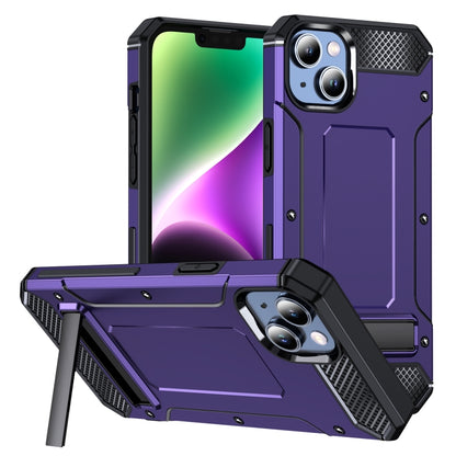 For iPhone 14 Plus Matte Holder Phone Case(Purple) - iPhone 14 Plus Cases by buy2fix | Online Shopping UK | buy2fix