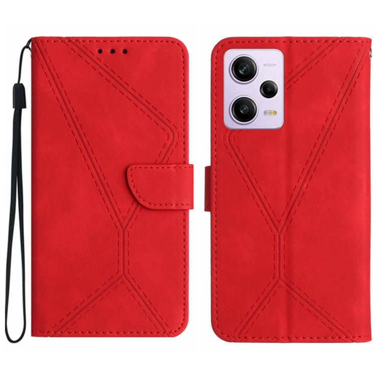 For Xiaomi Redmi Note 12 Pro+ Stitching Embossed Leather Phone Case(Red) - Note 12 Pro+ Cases by buy2fix | Online Shopping UK | buy2fix