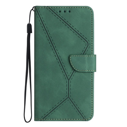 For Xiaomi Redmi 10C Stitching Embossed Leather Phone Case(Green) - Xiaomi Cases by buy2fix | Online Shopping UK | buy2fix