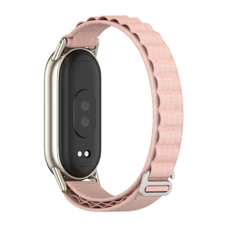 For Xiaomi Mi Band 8 / 9 / 9 NFC Mijobs Nylon Breathable Watch Band(Pink Light Gold) - Watch Bands by MIJOBS | Online Shopping UK | buy2fix