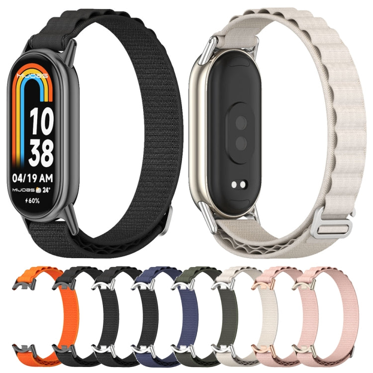 For Xiaomi Mi Band 8 / 9 / 9 NFC Mijobs Nylon Breathable Watch Band(Pink Light Gold) - Watch Bands by MIJOBS | Online Shopping UK | buy2fix