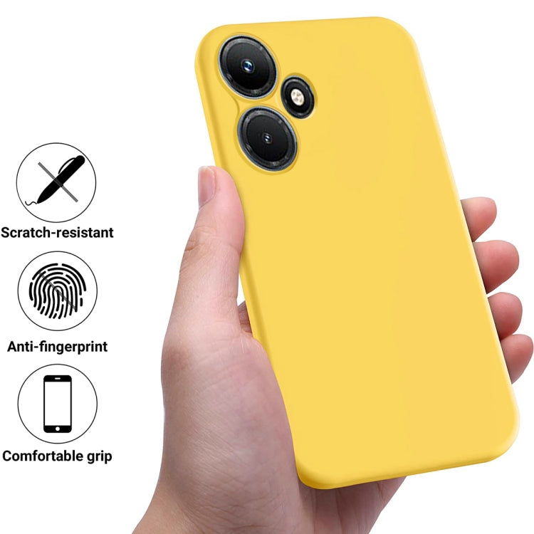 For Infinix Hot 30 Play Pure Color Liquid Silicone Shockproof Phone Case(Yellow) - Infinix Cases by buy2fix | Online Shopping UK | buy2fix