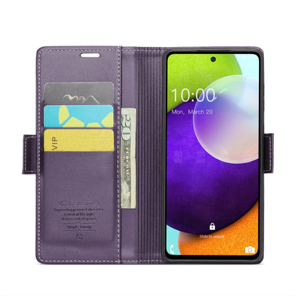 For Samsung Galaxy A52/A52s 5G CaseMe 023 Butterfly Buckle Litchi Texture RFID Anti-theft Leather Phone Case(Pearly Purple) - Galaxy Phone Cases by CaseMe | Online Shopping UK | buy2fix