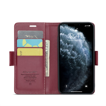 For iPhone 11 Pro Max CaseMe 023 Butterfly Buckle Litchi Texture RFID Anti-theft Leather Phone Case(Wine Red) - iPhone 11 Pro Max Cases by CaseMe | Online Shopping UK | buy2fix