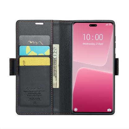 For Xiaomi 13 Lite CaseMe 023 Butterfly Buckle Litchi Texture RFID Anti-theft Leather Phone Case(Black) - 13 Lite Cases by CaseMe | Online Shopping UK | buy2fix