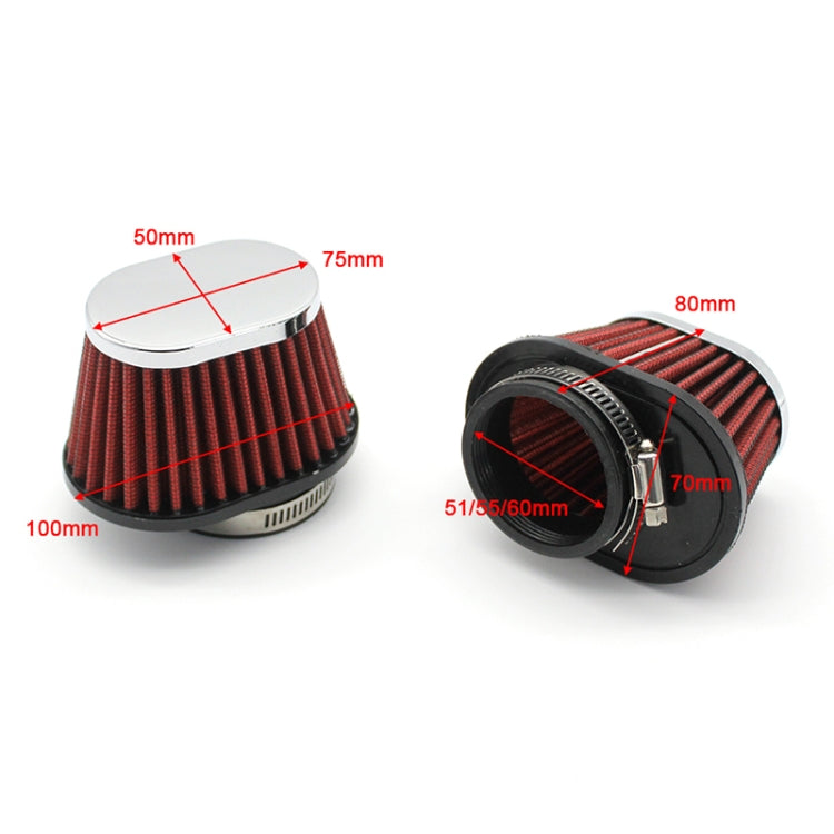 60mm XH-UN073 Mushroom Head Style Car Modified Air Filter Motorcycle Exhaust Filter(Red) - In Car by buy2fix | Online Shopping UK | buy2fix