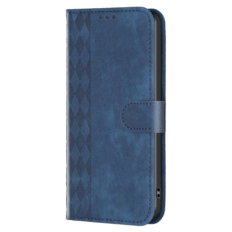 For Xiaomi Redmi 9C Plaid Embossed Leather Phone Case(Blue) - Xiaomi Cases by buy2fix | Online Shopping UK | buy2fix