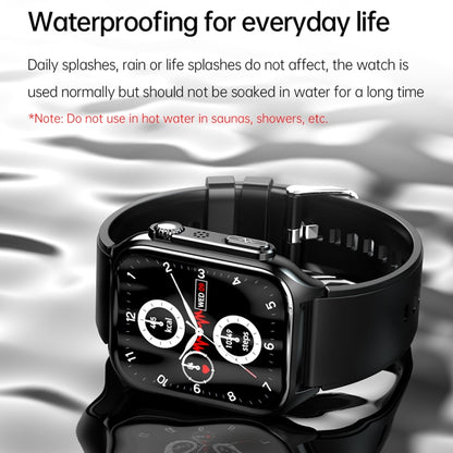 TK12 1.96 inch IP67 Waterproof Leather Band Smart Watch Supports ECG / Remote Families Care / Bluetooth Call / Body Temperature Monitoring(Black) - Smart Watches by buy2fix | Online Shopping UK | buy2fix