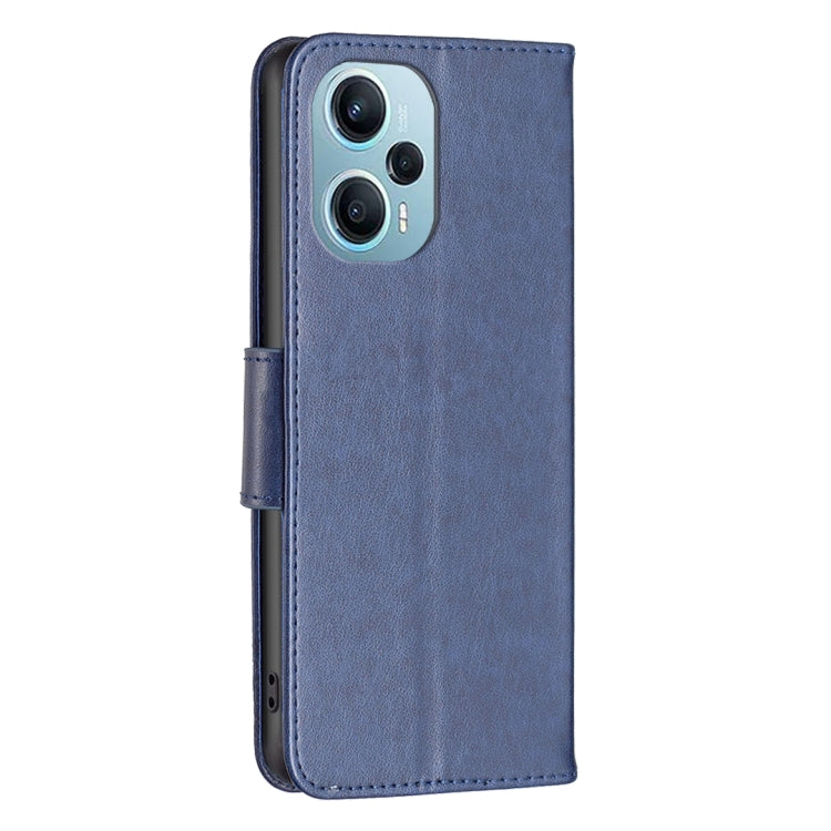 For Xiaomi Poco F5 5G / Redmi Note 12 Turbo Two Butterflies Embossing Leather Phone Case(Blue) - Xiaomi Cases by buy2fix | Online Shopping UK | buy2fix